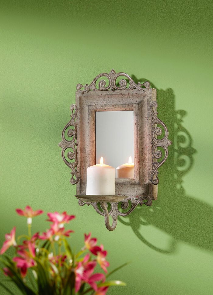 Wandkerzenhalter mit Spiegel 