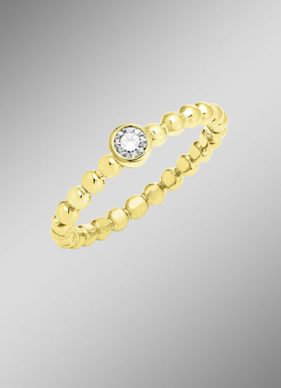 Zeitloser Damenring aus Gold mit Brillant 