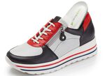 Waldl&auml;ufer, bequeme Damen-Sneaker, Weite H, mit herausnehmbarem Fu&szlig;bett BLAU-WEISS-ROT