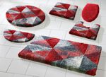 Badgarnitur von Grund mit geometrischem Dessin ROT-GRAU