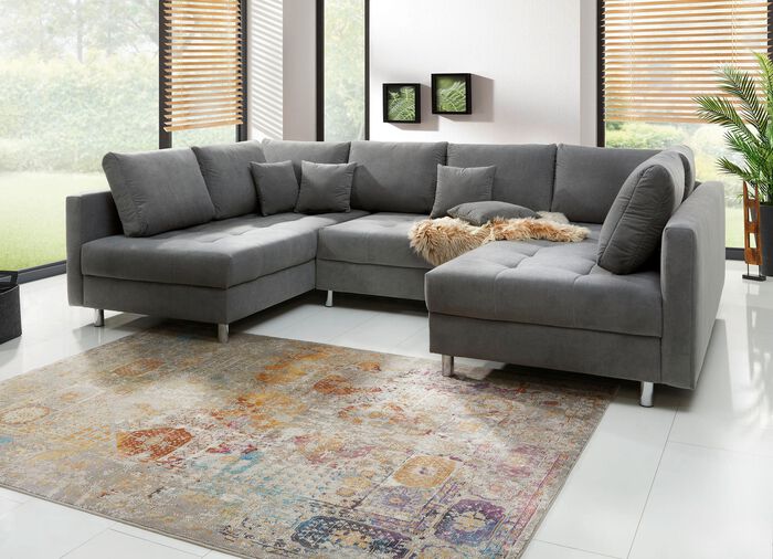 Polsterm&ouml;bel mit Hocker und Kissen 