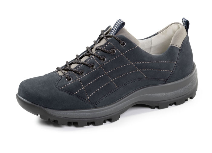 Waldl&auml;ufer Schn&uuml;rschuh aus Rind-Nubukleder DUNKELBLAU