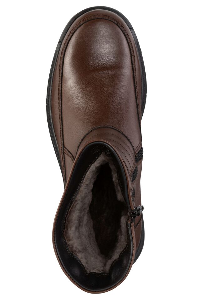 GINO GALANTE, gef&uuml;tterte Herren-Stiefel, Winterschuhe, mit Lammfell MARONE