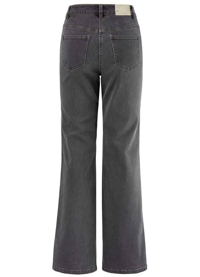 Jeans mit Ziersteppungen im Ethno-Stil GRAU