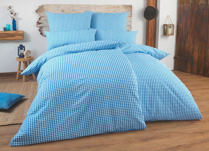 Bettw&auml;sche-Garnitur mit Rei&szlig;verschluss BLAU