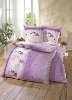 Bügelleichte DOBNIG Bettwäsche-Garnitur mit Reißverschluss FLIEDER