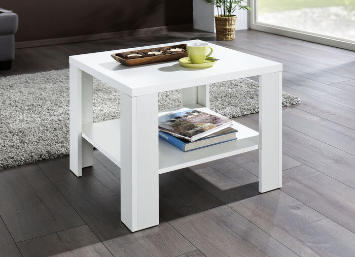 Couchtisch mit großer Ablagefläche WEISS