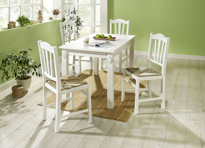 Stühle, 2er-Set, mit Gestell aus massivem Buchenholz WEISS