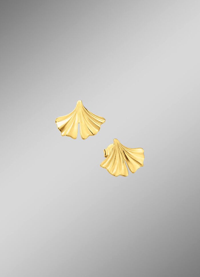 Nat&uuml;rliche Eleganz: Ohrstecker Ginkgoblatt 