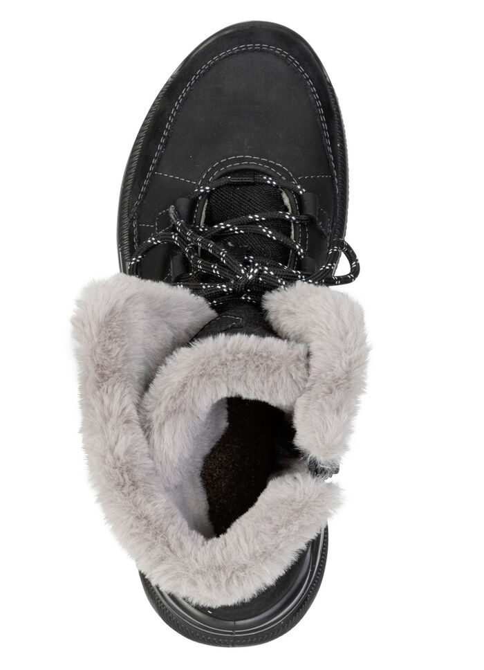 Gefütterte Damen-Boots, Winterschuhe, Weite H, mit Reißverschluss SCHWARZ