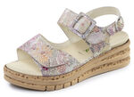 Waldläufer, bequeme Damen-Sandaletten, Weite K, mit herausnehmbarem Fußbett ROSÉ-BUNT