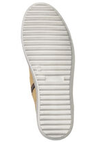 ELENA EDEN Schnür-Bootie aus Nubukleder, mit Leder-Applikation CURRY