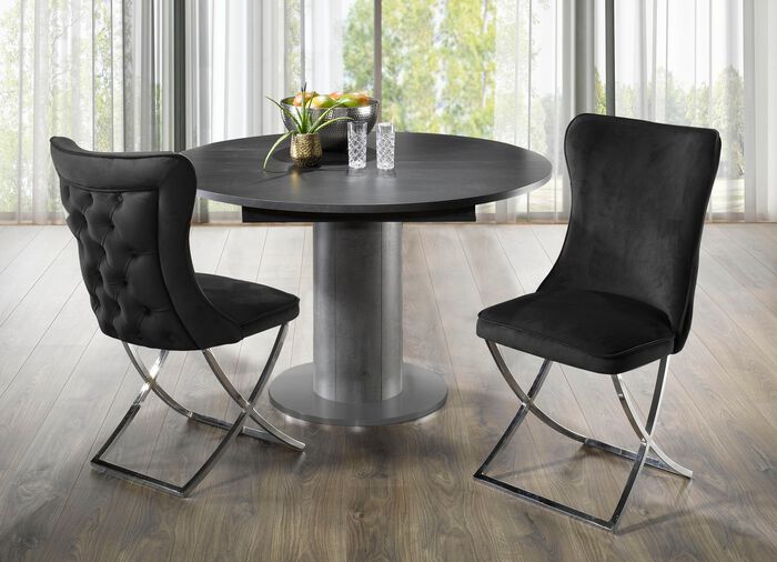 Trendige Esszimmer-St&uuml;hle, 2er-Set SCHWARZ