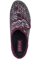 Klassische Damen-Hausschuhe, Weite H, mit Klettverschluss BORDEAUX-MULTICOLOR