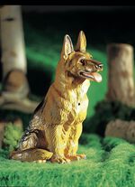 Bewegungsmelder Sch&auml;ferhund aus Kunststoff BRAUN