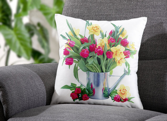 Kissenbezug "Tulpen" mit Rei&szlig;verschluss 