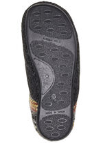 Laurina, bequeme Damen-Hausschuhe, Weite G, mit herausnehmbarem Fußbett ANTHRAZIT-BUNT