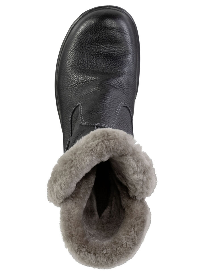 Gefütterte Damen-Stiefeletten, Winterschuhe, mit Lammfell SCHWARZ