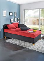 Komfort-Studioliege auf massiven Holzf&uuml;&szlig;en 