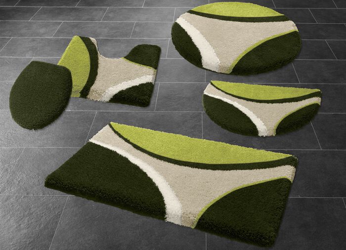 Badgarnitur mit rutschhemmendem TPR-R&uuml;cken GR&Uuml;N