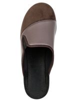 Bequeme Herren-Hausschuhe, Weite H, mit Gummizug BRAUN