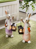 Wetterfeste Hasen mit Laterne LILA