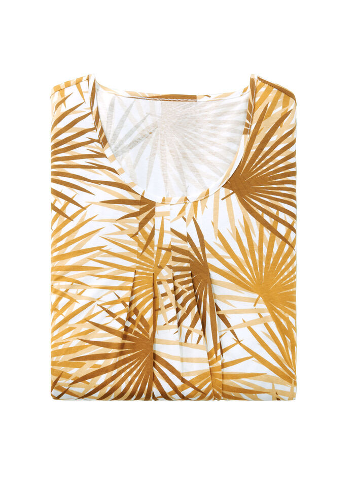 Nachthemd mit Absteppung und Faltenlegung ECRU-SAFRAN-OCKER