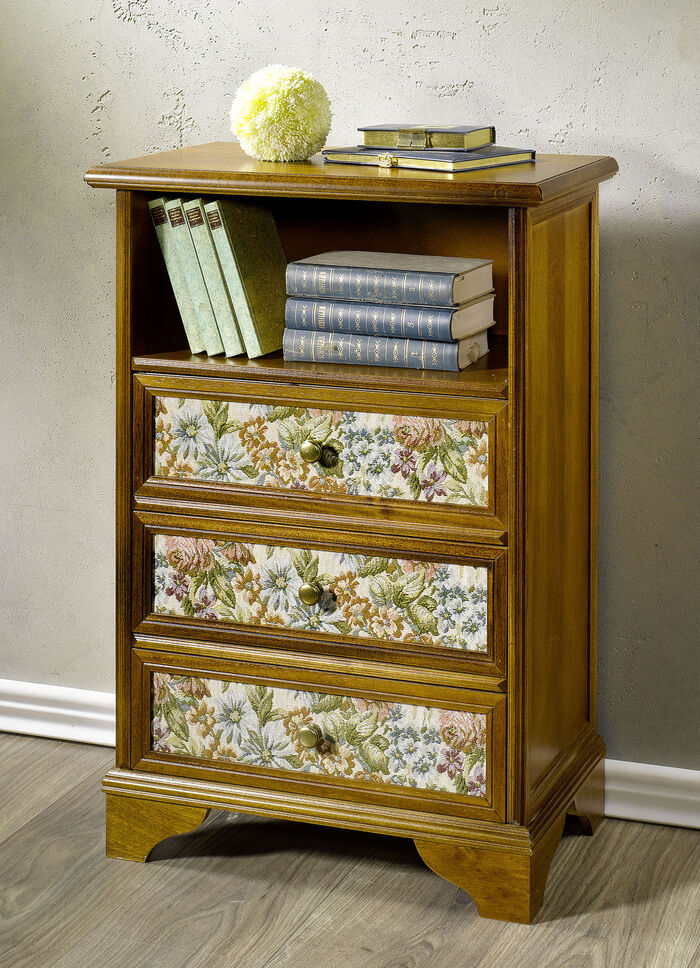 Teilmassive Schubladenkommode in Nussbaum NUSSBAUM