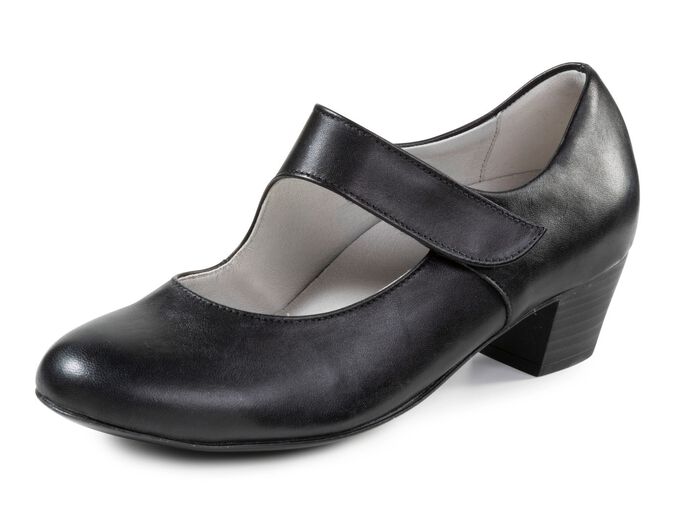 Waldl&auml;ufer, elegante Damen-Pumps, Weite H, mit herausnehmbarem Fu&szlig;bett SCHWARZ