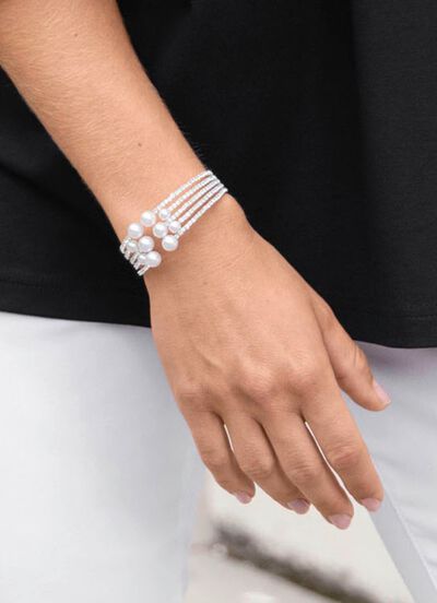 5-reihiger Strass-Armreif 