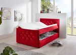 Boxspringbett mit Strasssteinen und Topper ROT