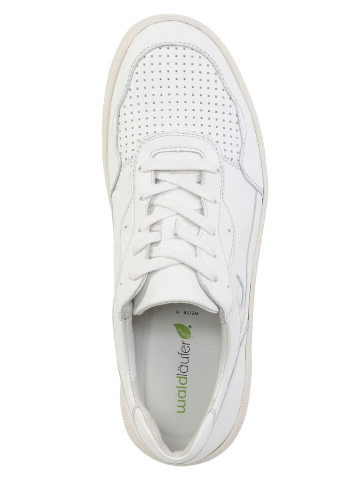 Waldläufer Schnürschuh aus genarbtem Nappaleder NATURWEISS