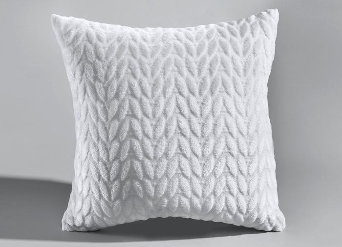 Wohndecken und Kissenbezug aus Mikrofaser-Flausch SILBER