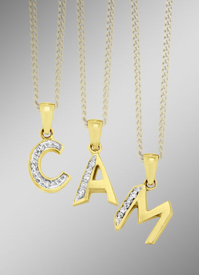 Buchstaben-Anhänger mit Diamanten 