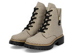 Rieker, trendige Damen-Stiefeletten, Winterschuhe, mit Reißverschluss BEIGE-SCHWARZ