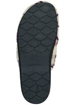 Pantoffel aus bedrucktem Pl&uuml;schmaterial ECRU-ROT