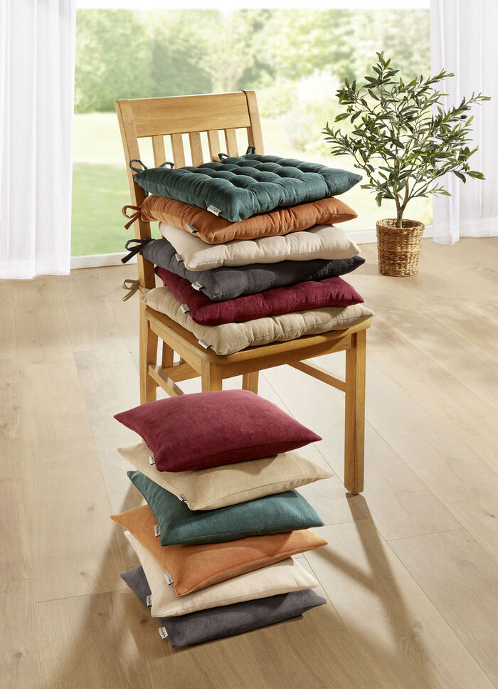 Stuhlkissen und Kissenbezug in Feincord CREME