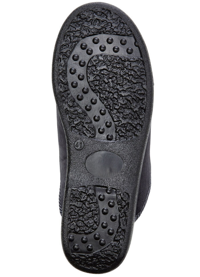 Zweierpack, klassische Herren-Hausschuhe, Weite H, mit Gummizug BLAU+SCHWARZ