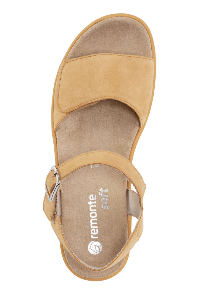 Sandale aus Samtveloursleder MANDARINE