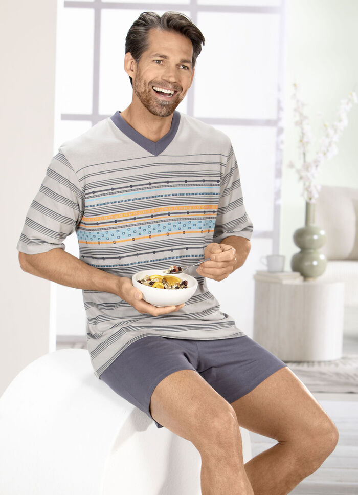 Set: Schlafanzug und Shorty mit V-Ausschnitt 