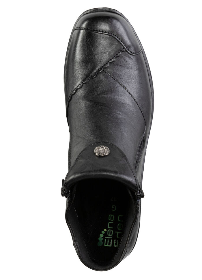 ELENA EDEN Bootie mit dezenter Knitter-Struktur und Metallschmuck SCHWARZ