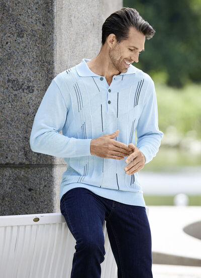 Klassischer Polopullover in 3 Farben 