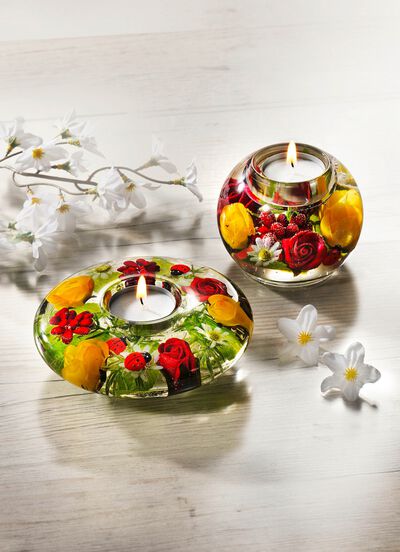 Teelichthalter mit Teelicht 