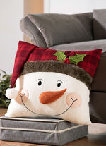 Kissenbezug mit Schneemannapplikation 