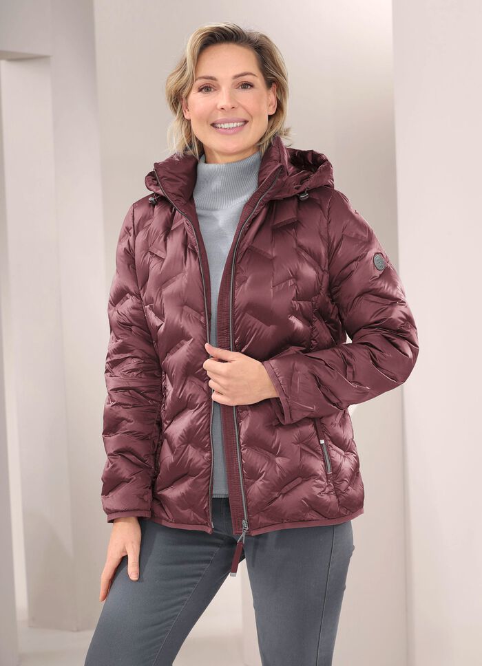 Daunenjacke mit abnehmbarer Kapuze MAUVE