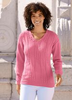 Pullover mit Zopfdessin ROSENHOLZ