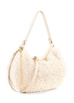 Laurina Tasche aus kuscheligem Teddy-Pl&uuml;sch und genarbtem Kalbleder 