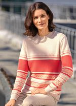 Pullover mit Ringeldessin SAND-LACHS