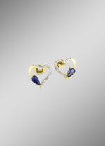 Herz-Ohrstecker mit echt Safir 