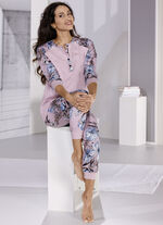 Schlafanzug mit Bündchen und langen Ärmeln MAUVE-BUNT